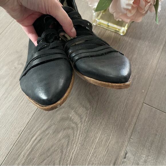 Free People Lost Valley Black Leather Strappy Booties - Picture 8 of 11